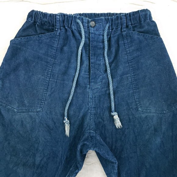 Dr. Collectors Teddy Forever Corduroy Raw Hem Pants Baggy Womens Size XL Blue - Picture 6 of 12